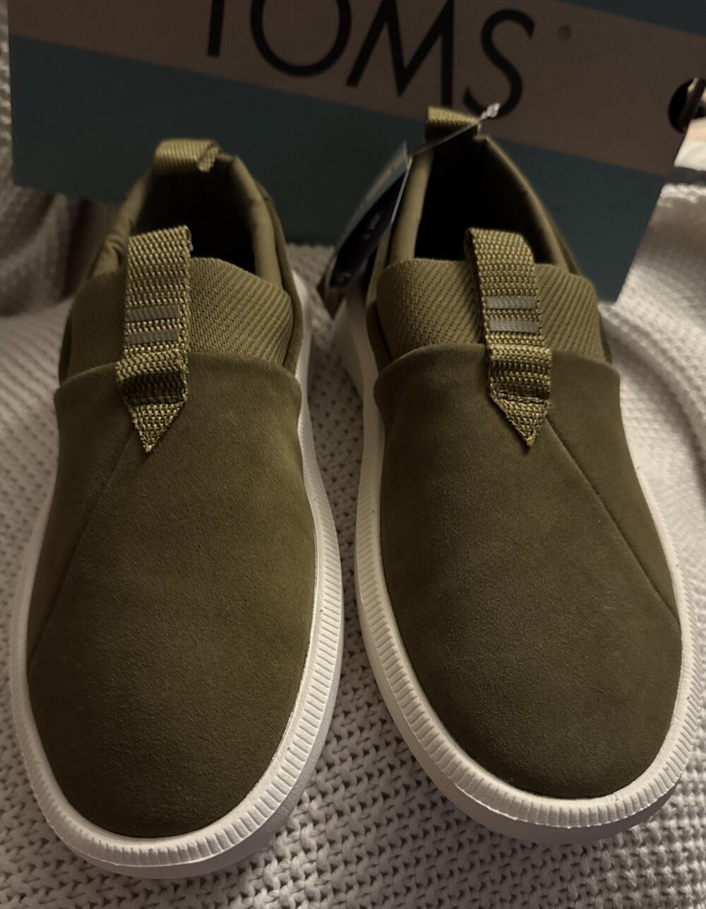 TOMS Alpargata Rover Dirty Olive Green Suede WR Slip-On Shoes Sz 7 NIB NEW Mens